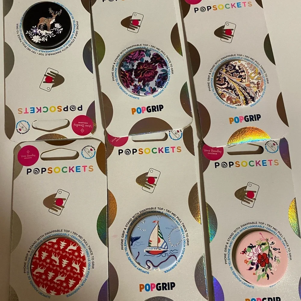 Vera Bradley PopSockets PopGrip - Deer, Floral, and Nautical Designs